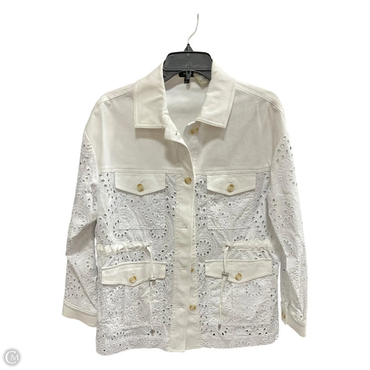 Jacket Denim By Express In White, Size: Xs