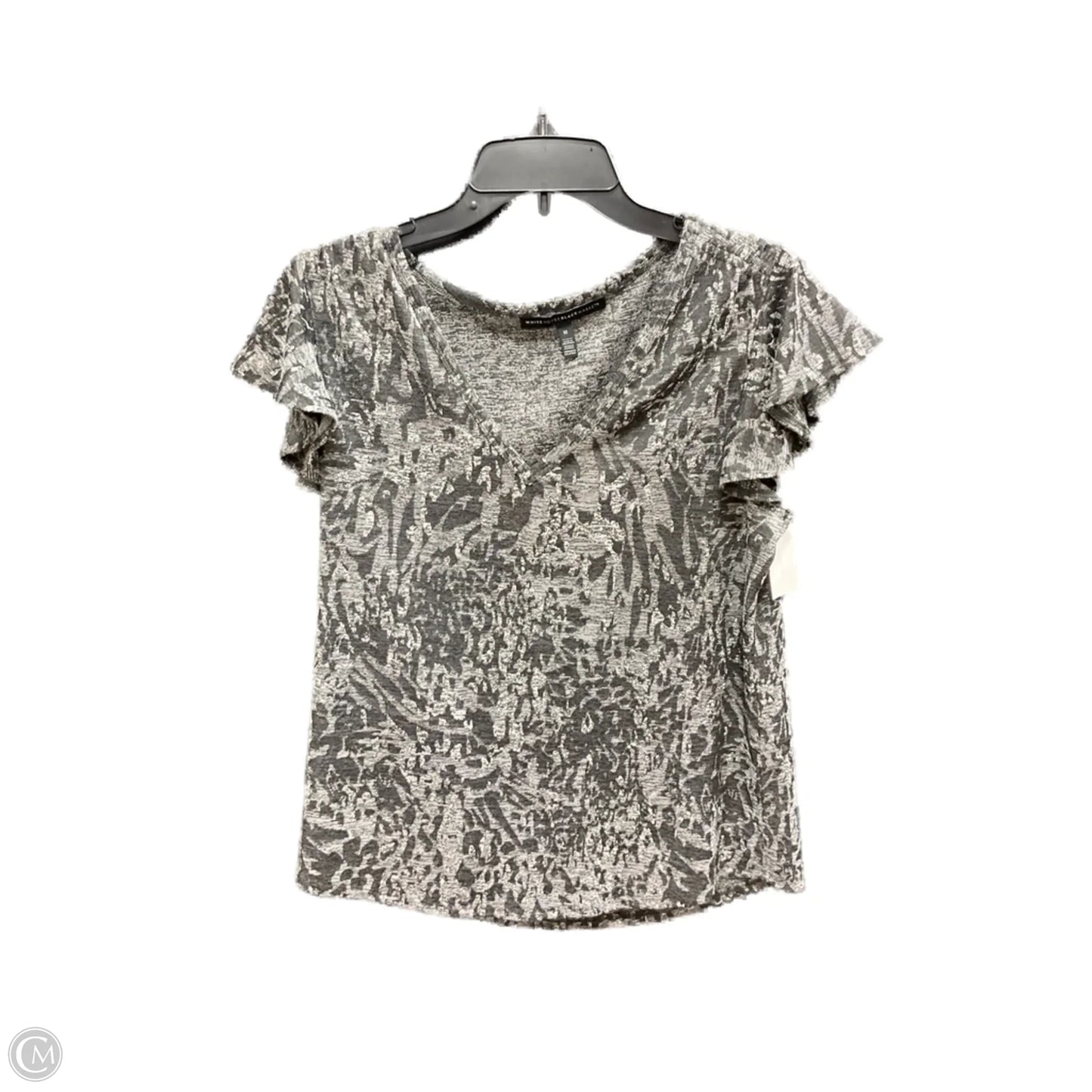Top Short Sleeve By White House Black Market In Black & Grey, Size: M