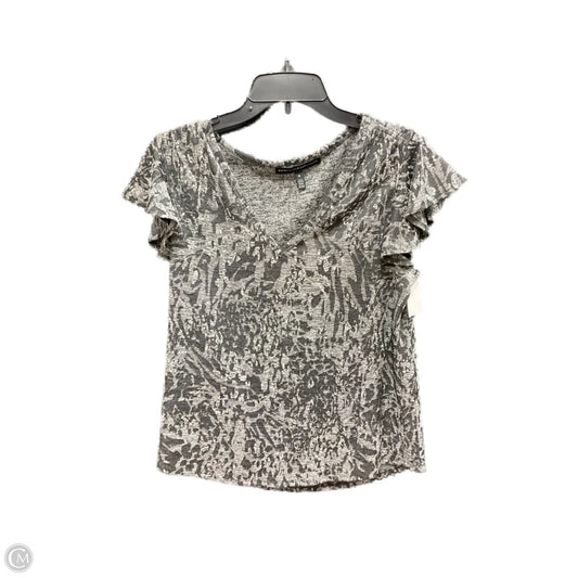Top Short Sleeve By White House Black Market In Black & Grey, Size: M