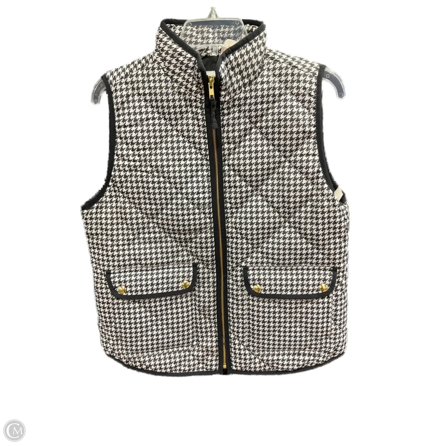 Vest Puffer & Quilted By J. Crew In Black & White, Size: M
