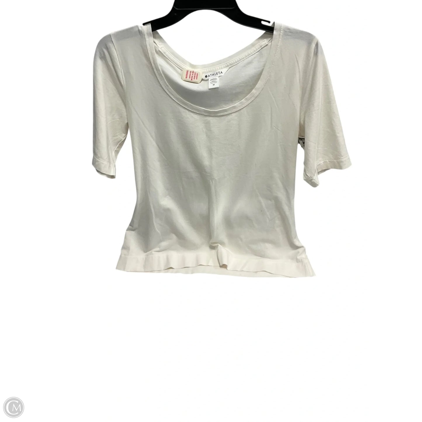 Athletic Top Short Sleeve By Athleta In White, Size: M