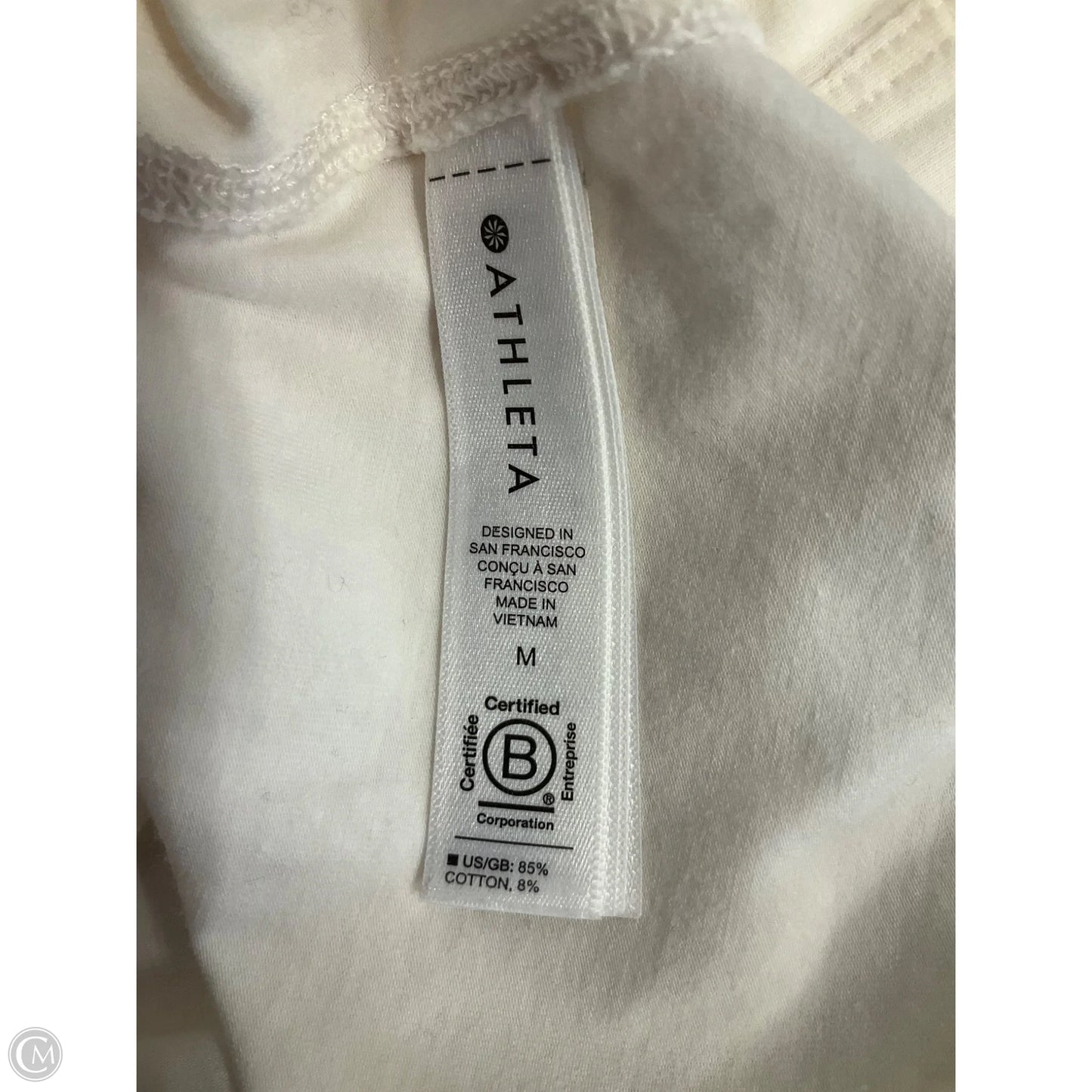 Athletic Top Short Sleeve By Athleta In White, Size: M