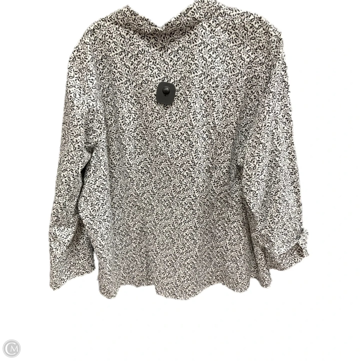 Blouse Long Sleeve By Croft And Barrow In Black & White, Size: 2x