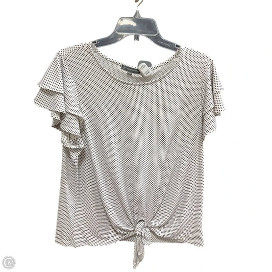 Top Short Sleeve By Adrianna Papell In Polkadot Pattern, Size: L