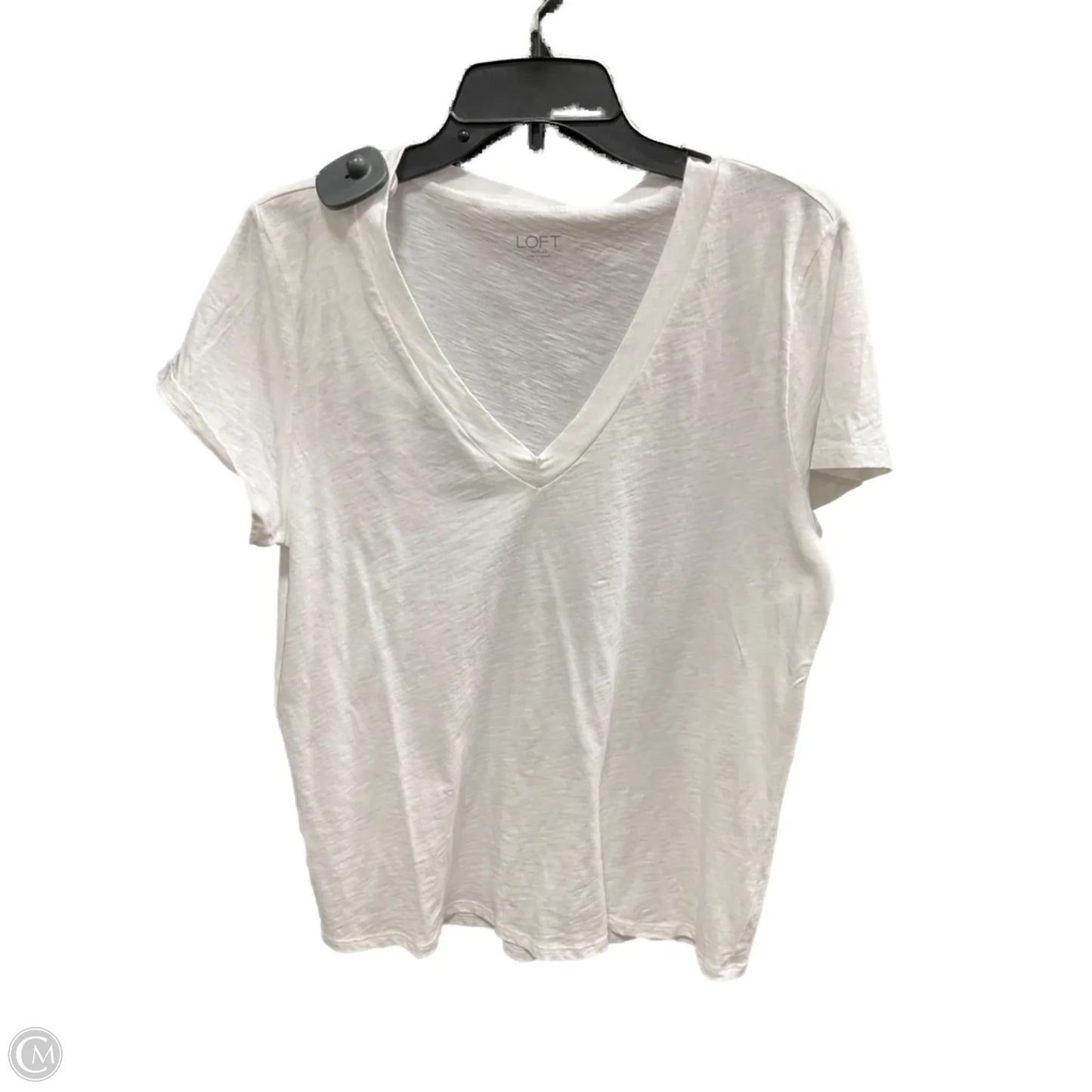 Top Short Sleeve Basic By Loft In White, Size: L