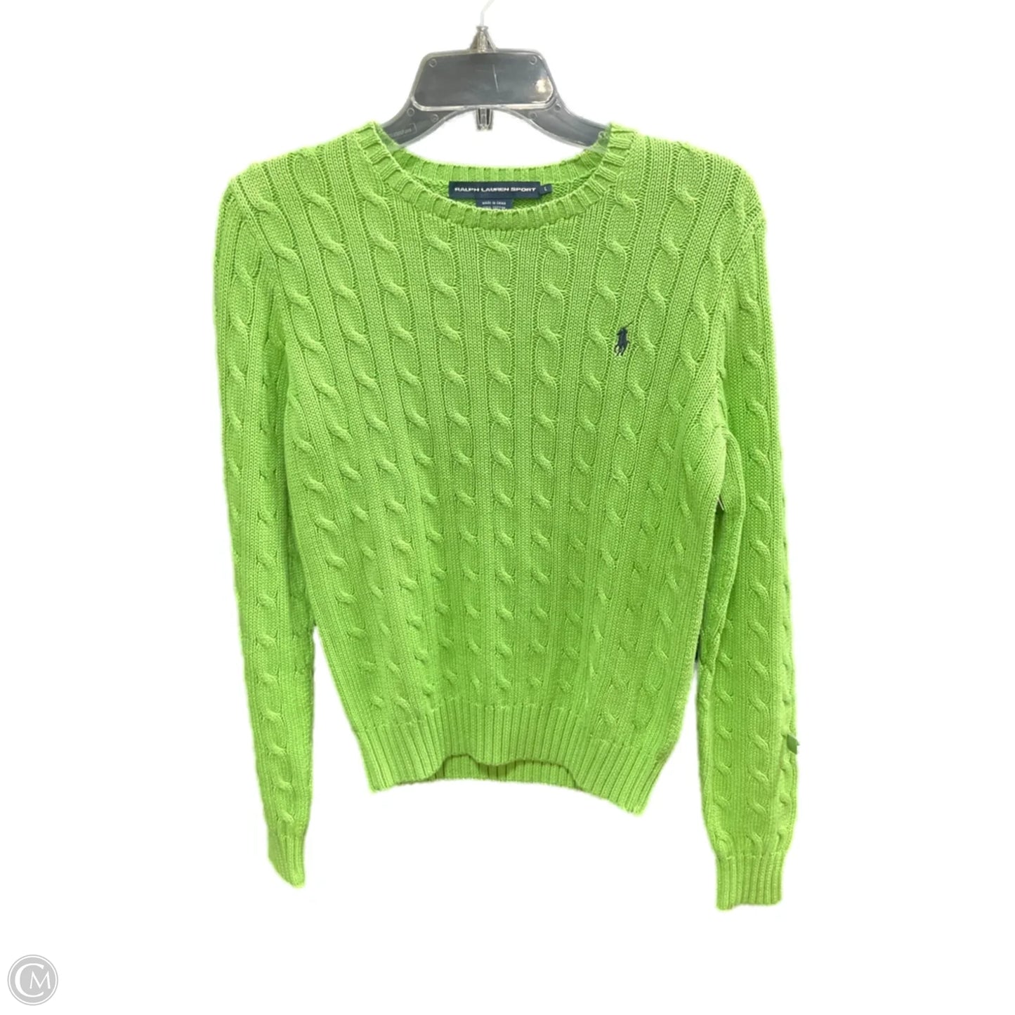 Top Long Sleeve By Ralph Lauren Blue Label In Green, Size: L