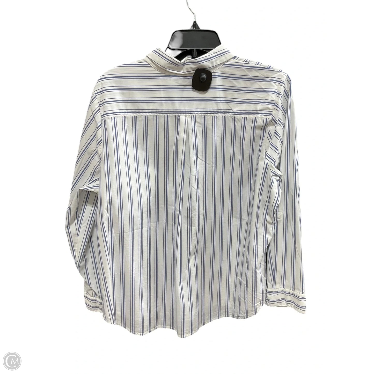 Blouse Long Sleeve By Nine West In Striped Pattern, Size: Xxl