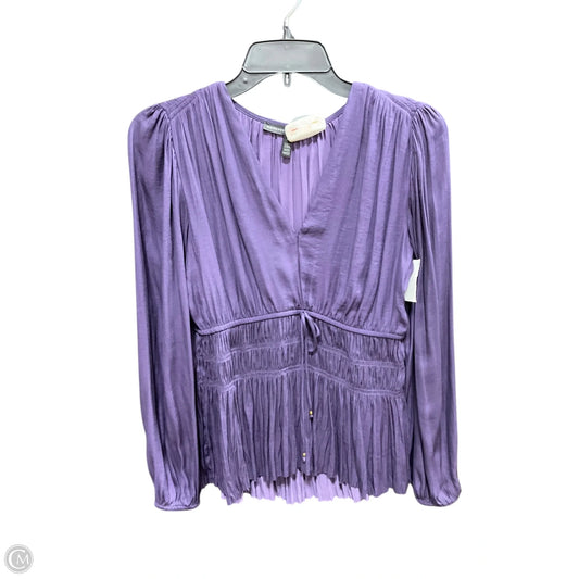 Top Long Sleeve By White House Black Market In Purple, Size: Xs