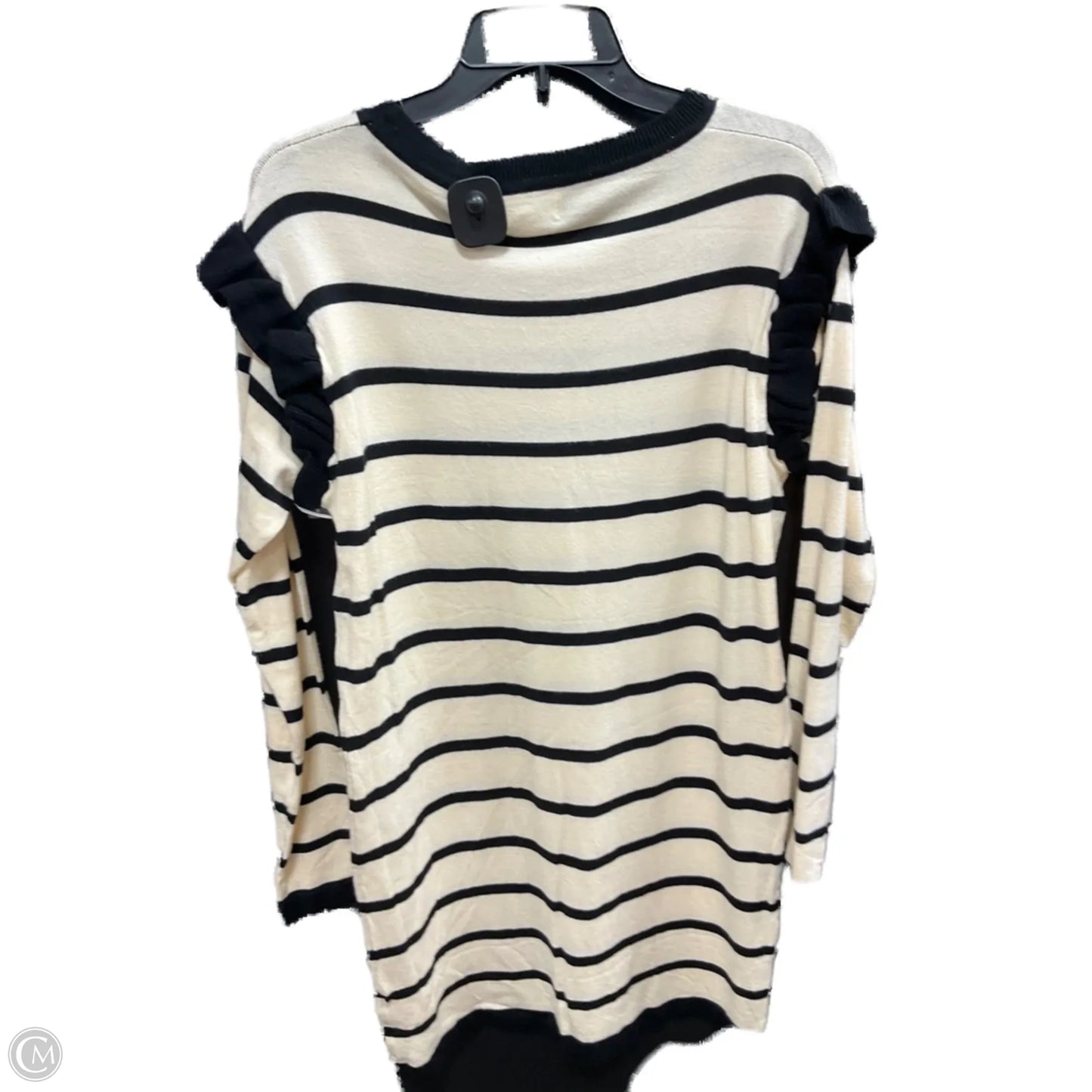 Top Long Sleeve By Listicle In Striped Pattern, Size: M