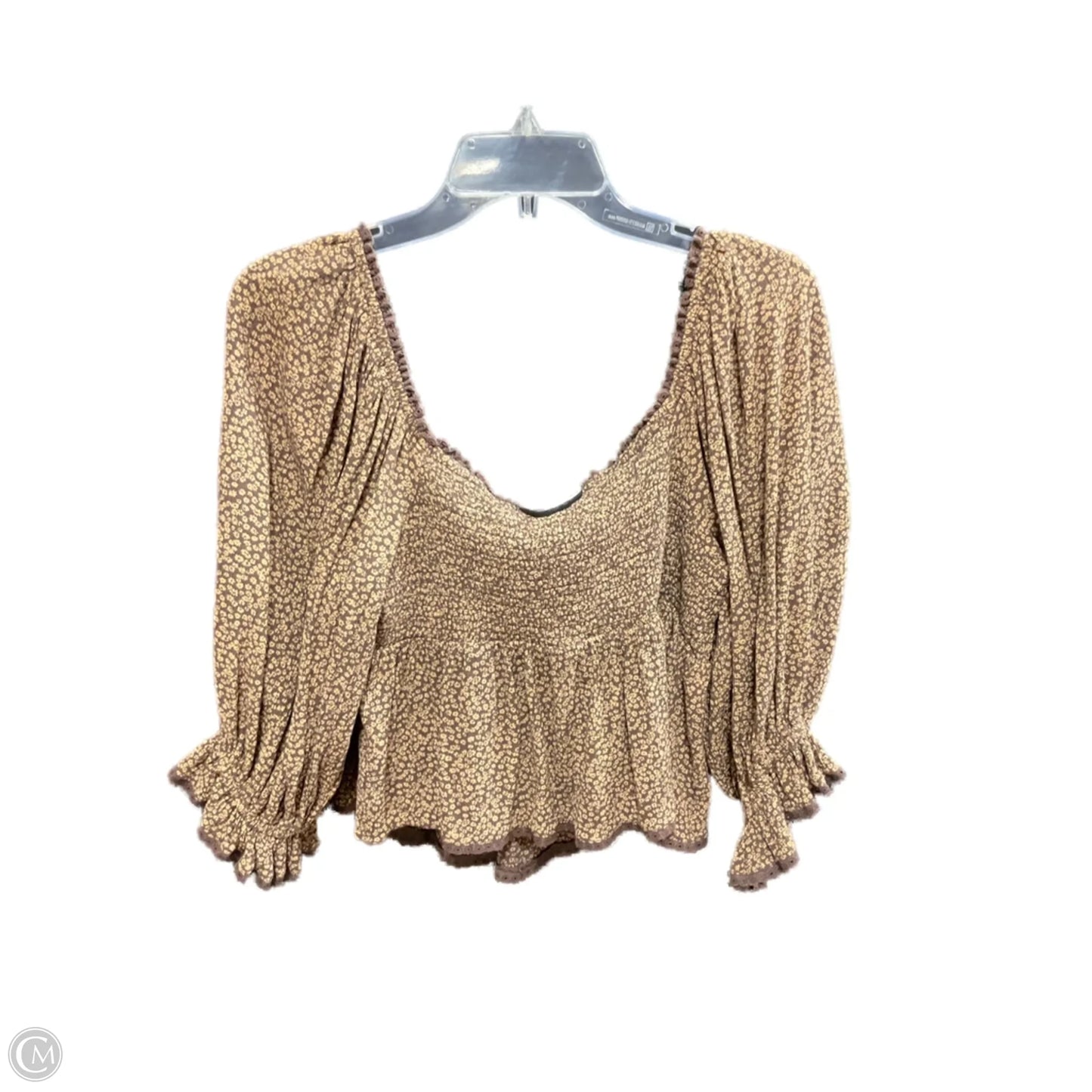 Top Long Sleeve By Free People In Floral Print, Size: M