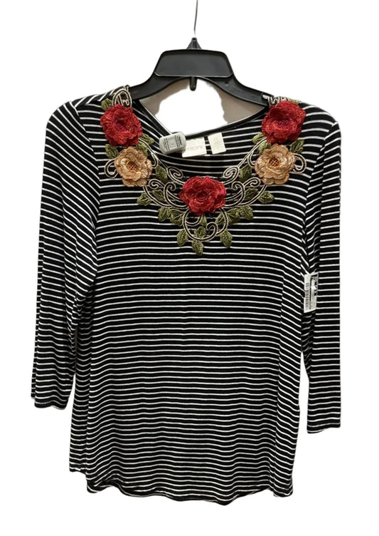 Top Long Sleeve By Chicos In Striped Pattern, Size: S