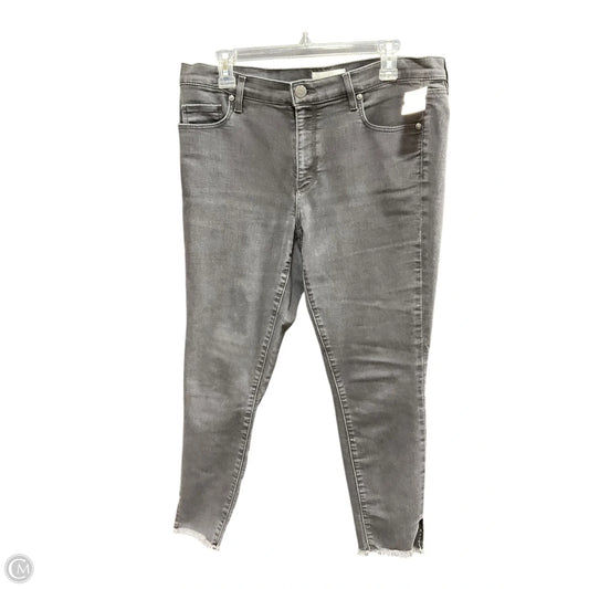Jeans Skinny By Loft In Black Denim, Size: 12