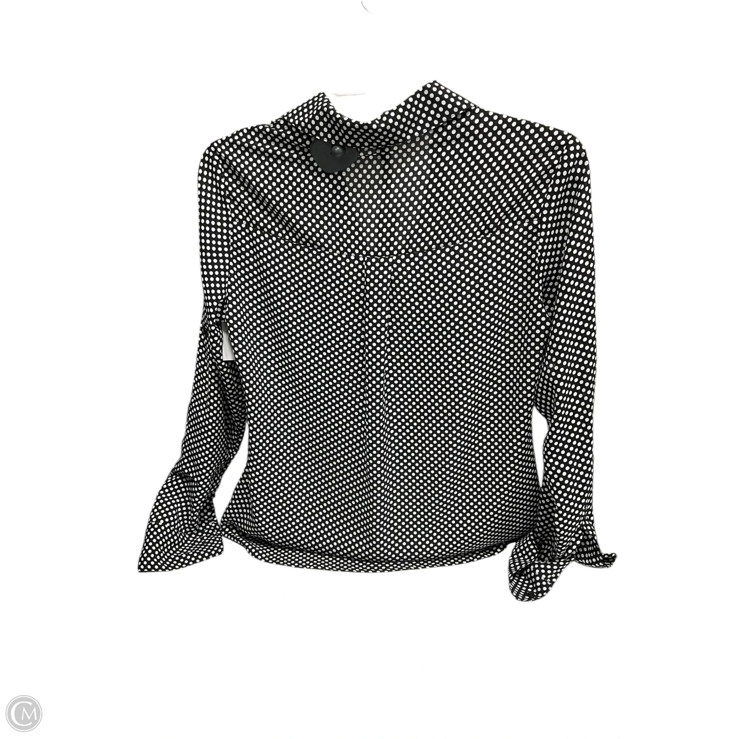 Blouse Long Sleeve By Express In Black & White, Size: Xs
