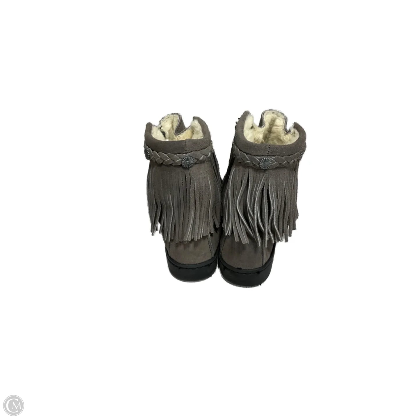 Boots Ankle Flats By Minnetonka In Grey, Size: 8