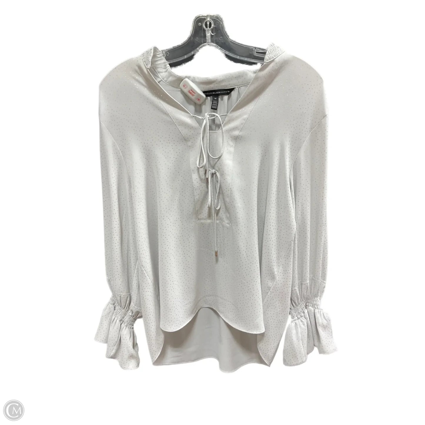 Top Long Sleeve By White House Black Market In Silver, Size: M
