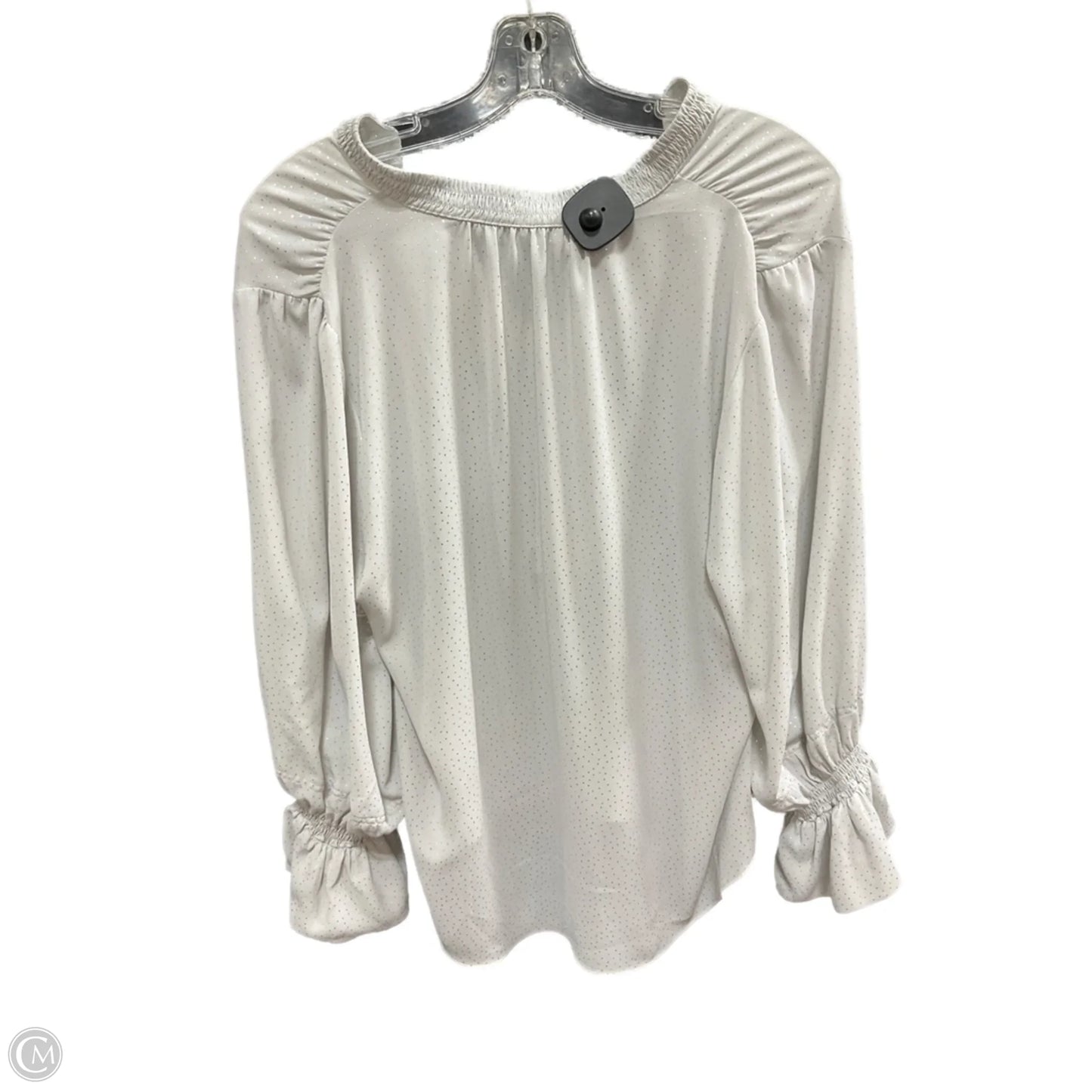 Top Long Sleeve By White House Black Market In Silver, Size: M
