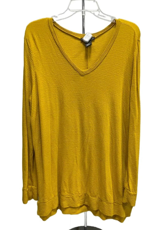 Top Long Sleeve By Adrianna Papell In Yellow, Size: L