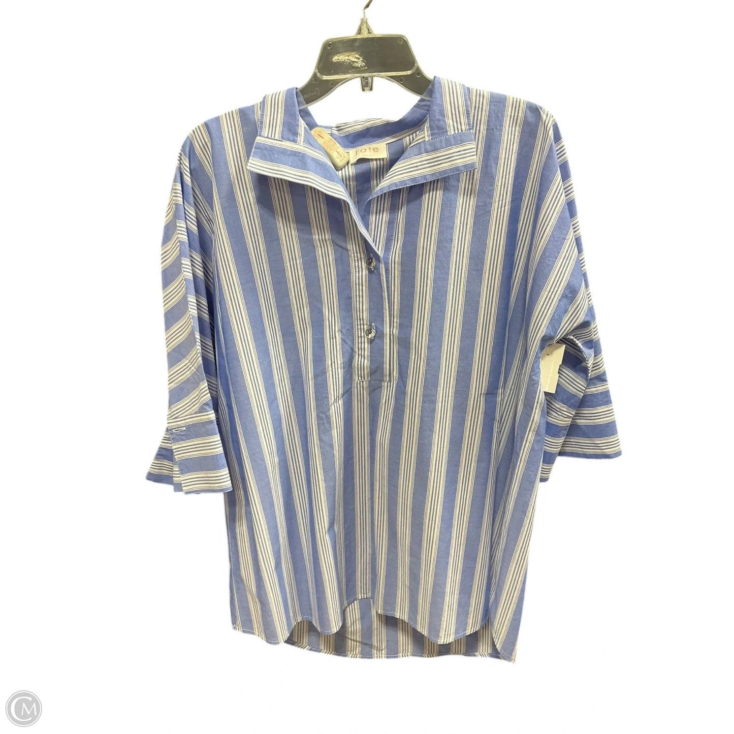 Blouse Long Sleeve By Fate In Striped Pattern, Size: S