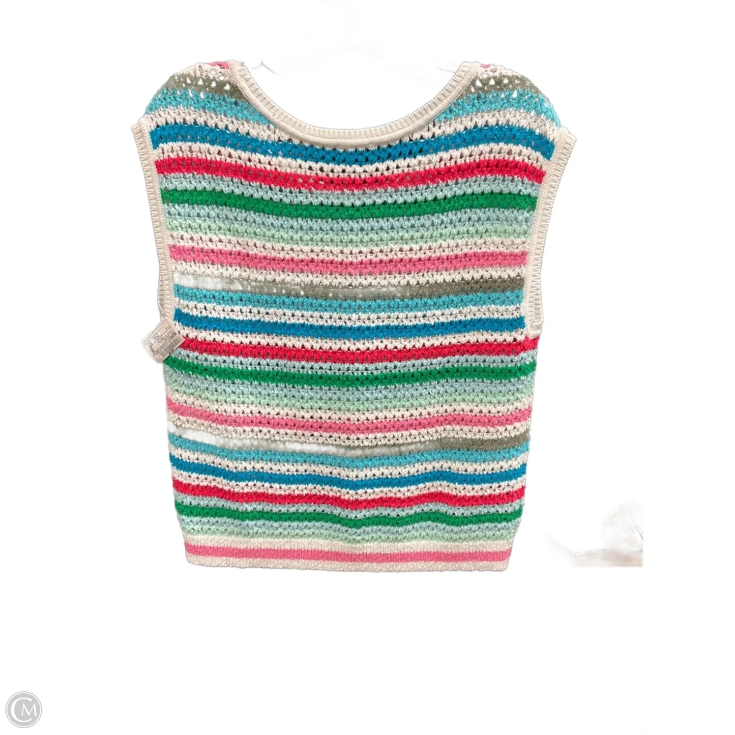 Vest Sweater By Talbots In Striped Pattern, Size: S