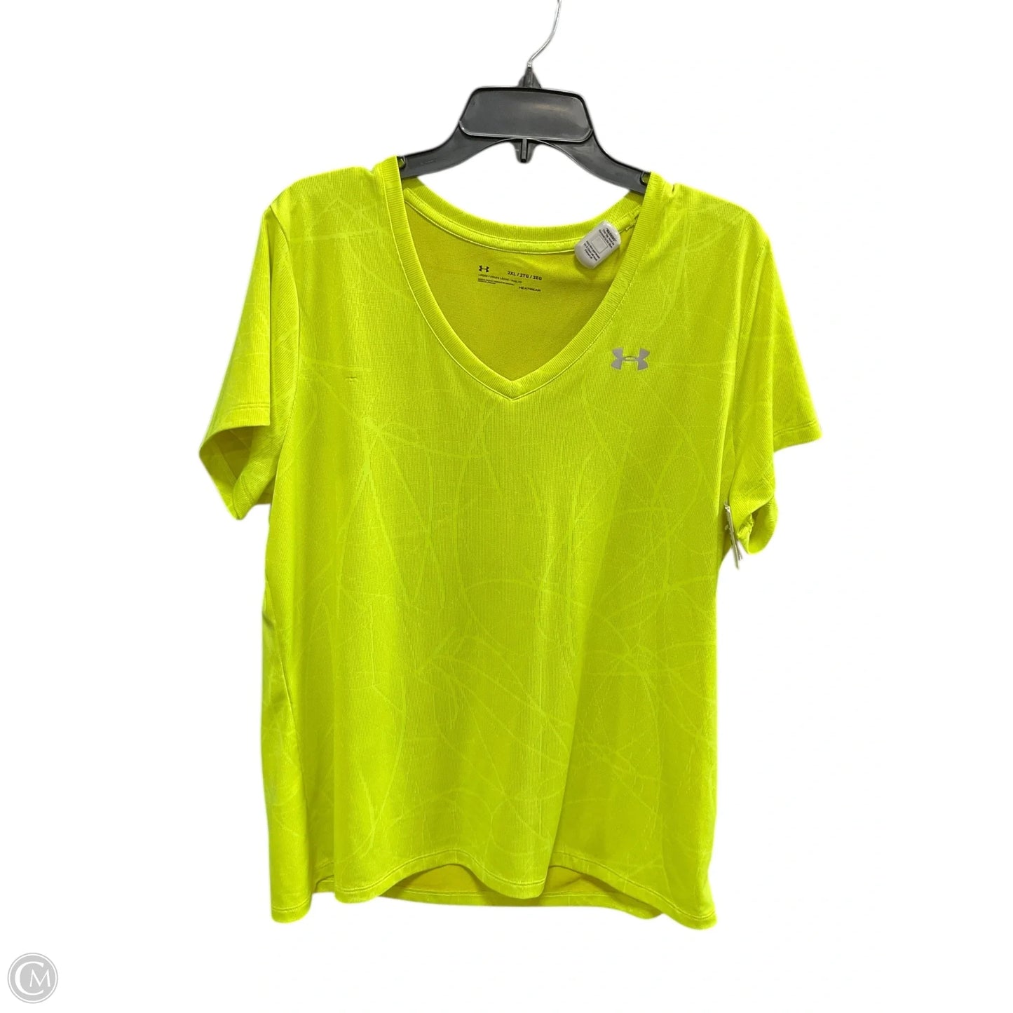 Athletic Top Short Sleeve By Under Armour In Yellow, Size: 2x