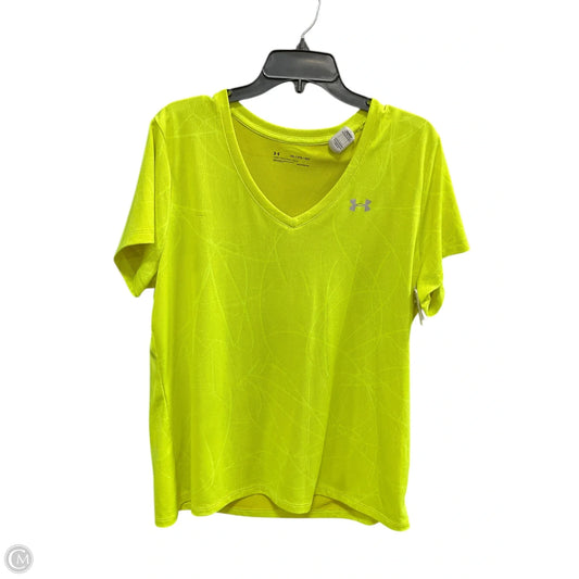 Athletic Top Short Sleeve By Under Armour In Yellow, Size: 2x