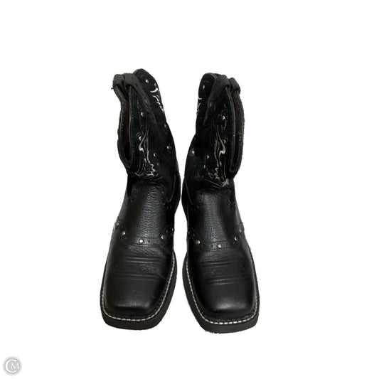 Boots Western By Justin In Black, Size: 8