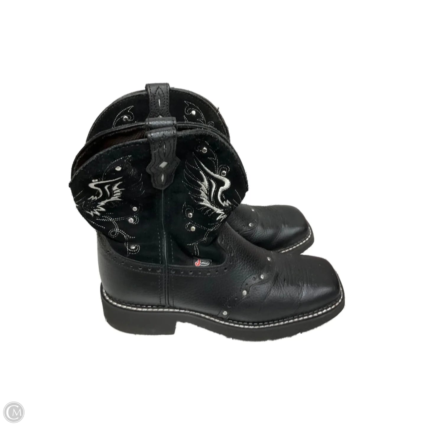 Boots Western By Justin In Black, Size: 8
