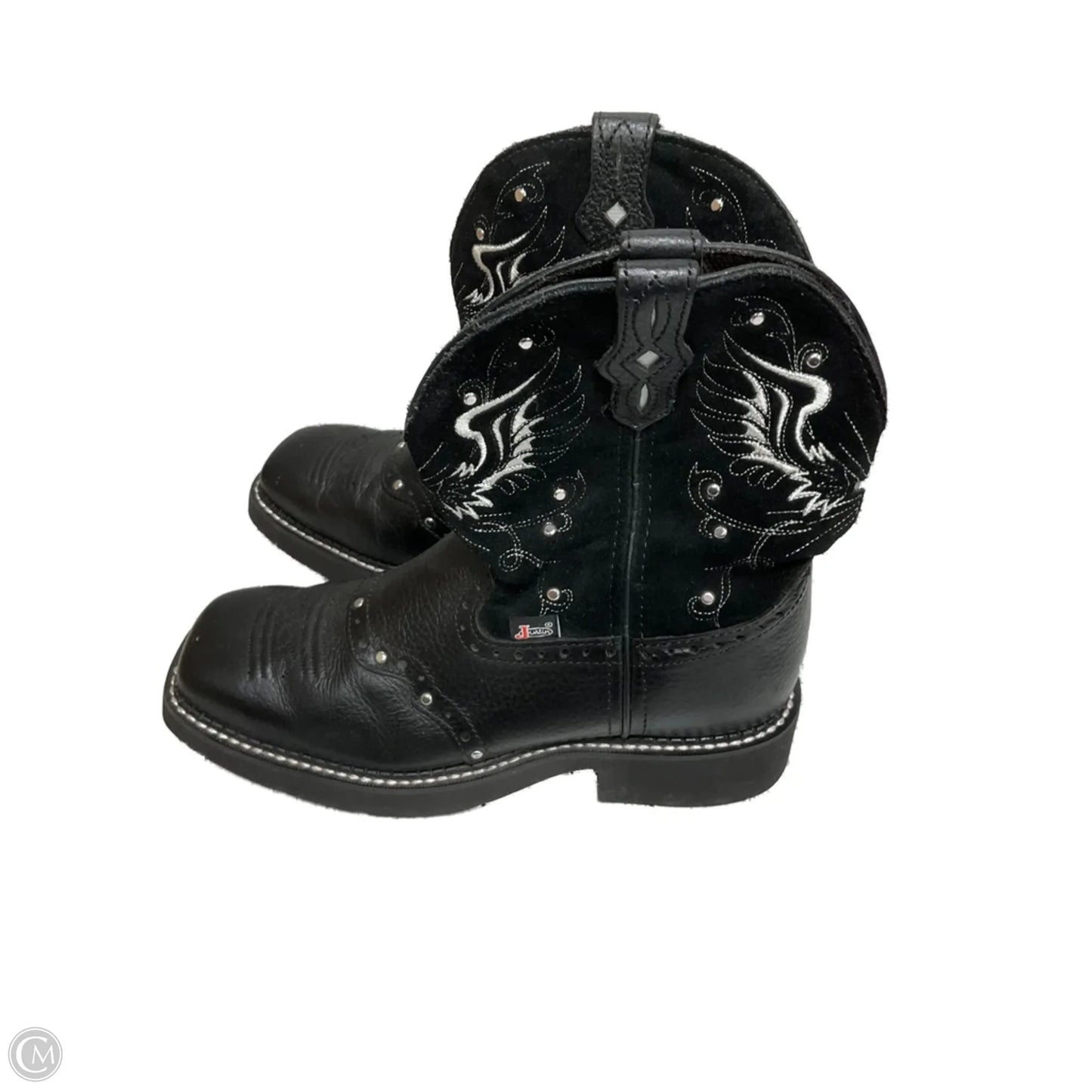 Boots Western By Justin In Black, Size: 8