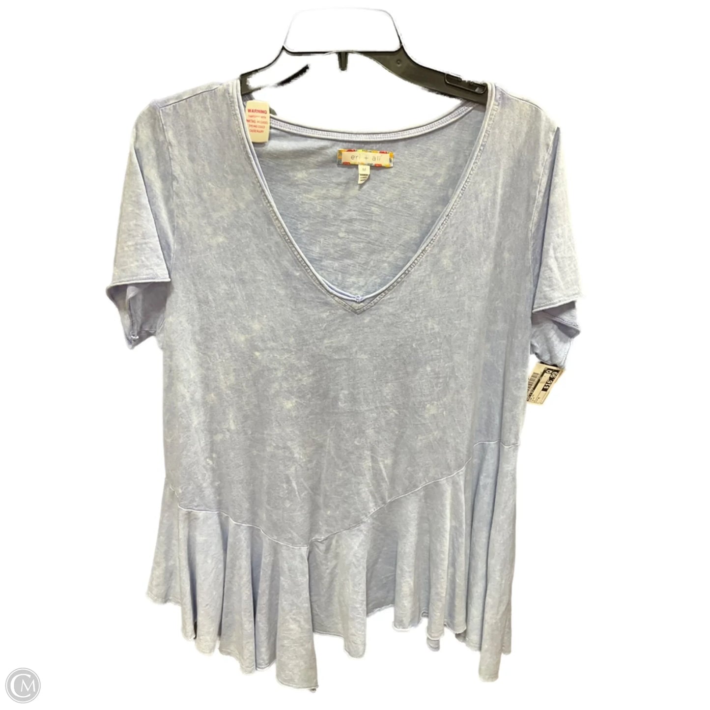 Top Short Sleeve By Eri + Ali In Blue, Size: M