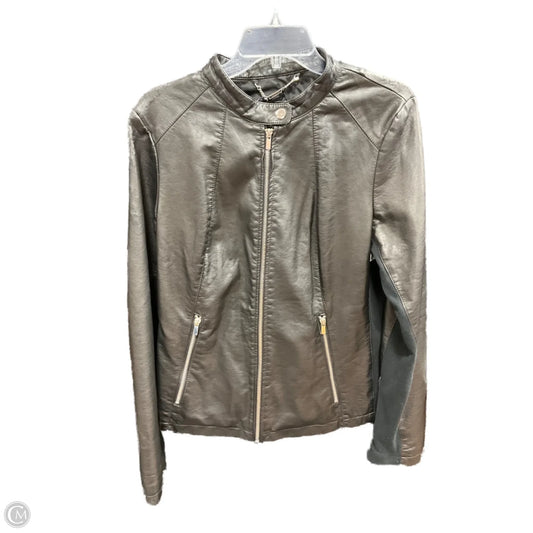 Jacket Moto Leather By Worthington In Black, Size: L