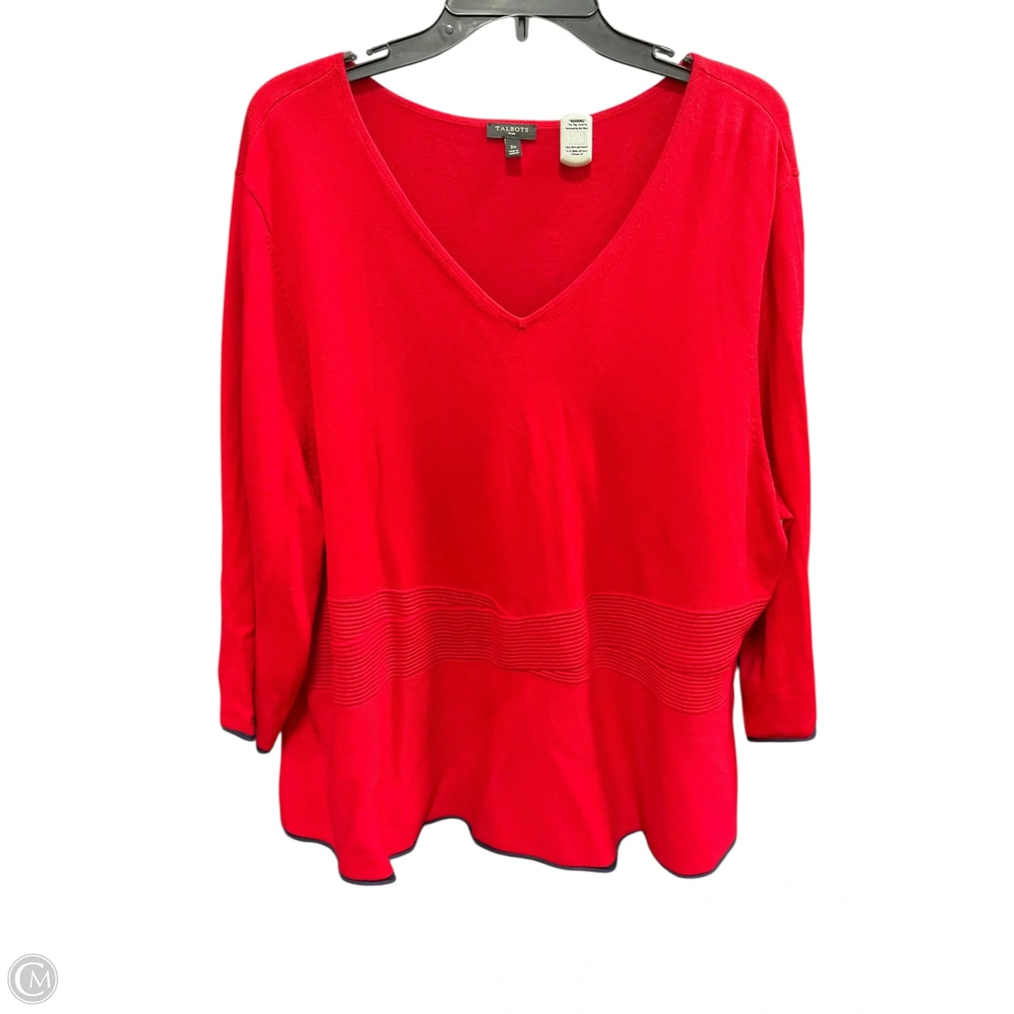 Top 3/4 Sleeve By Talbots In Red, Size: 3x