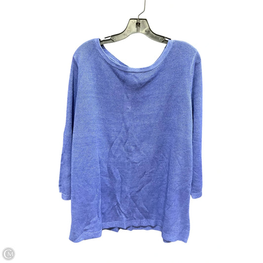 Top 3/4 Sleeve By Talbots In Blue, Size: 3x