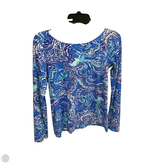 Top Long Sleeve Designer By Lilly Pulitzer In Blue, Size: S