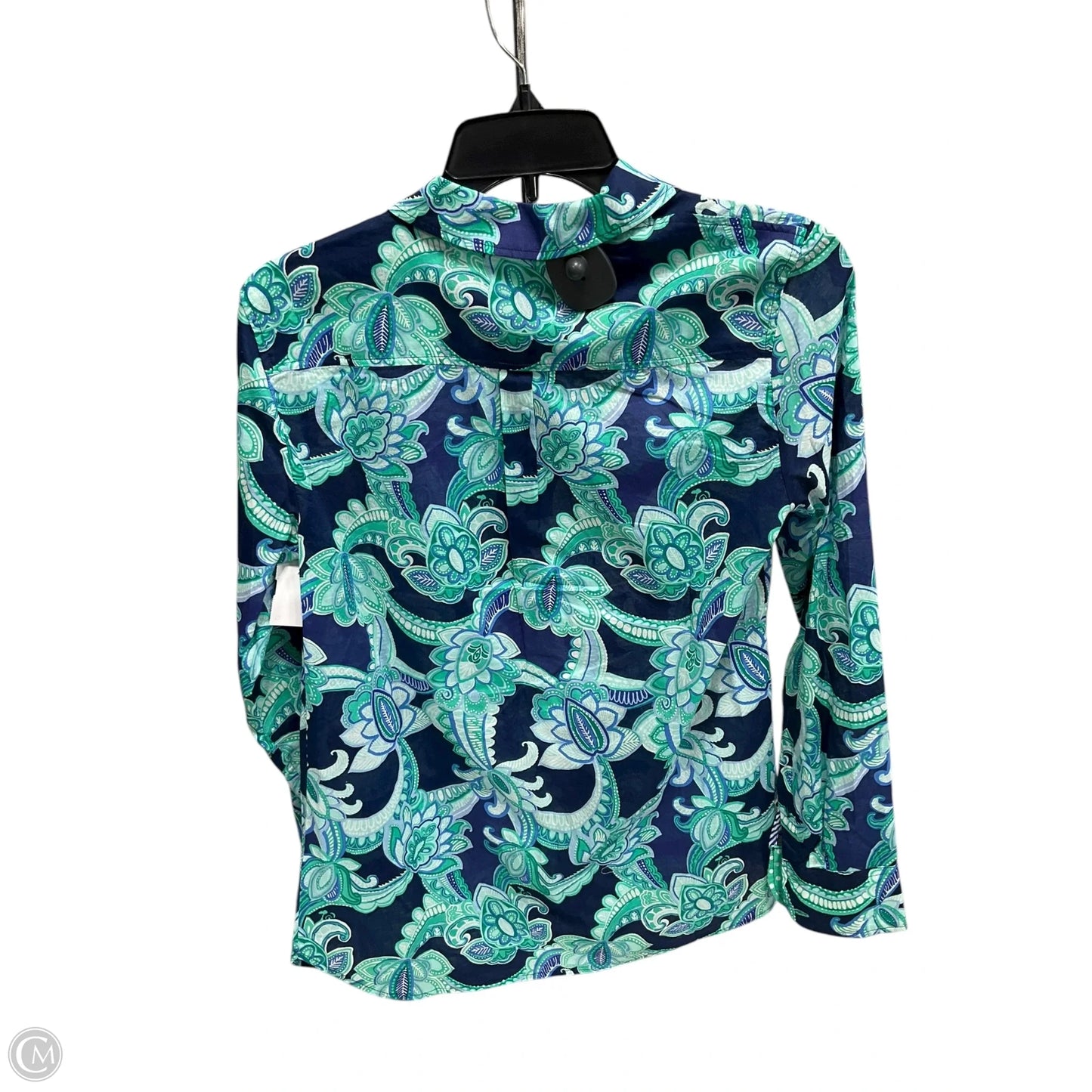 Blouse Long Sleeve By Talbots In Blue & Green, Size: Xs