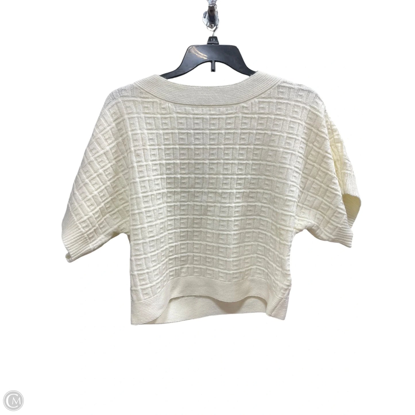 Sweater Short Sleeve By Ellen Tracy In White, Size: M