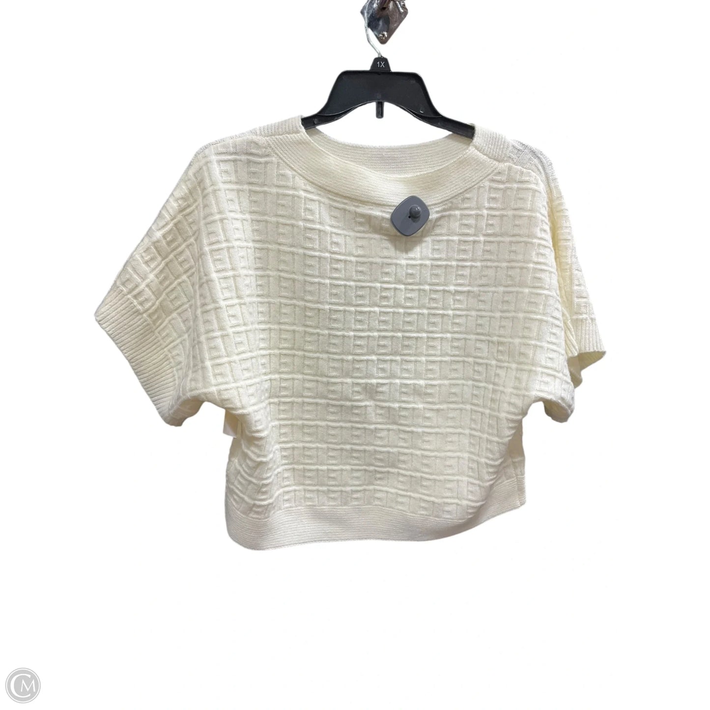 Sweater Short Sleeve By Ellen Tracy In White, Size: M