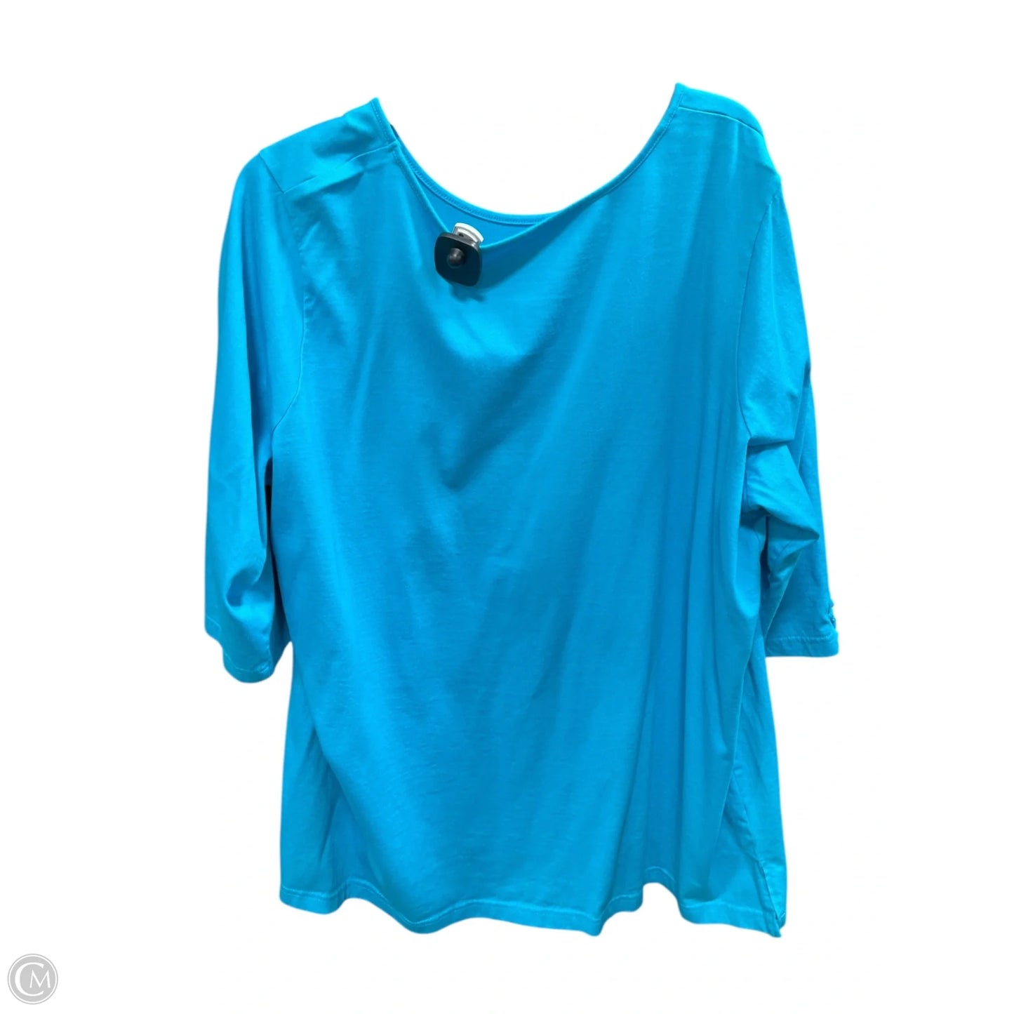 Top 3/4 Sleeve By D&co. In Blue, Size: 3x