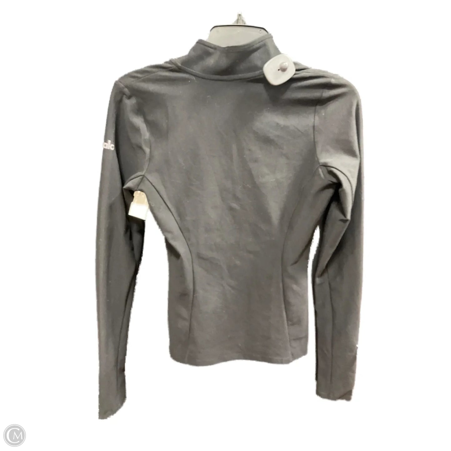 Athletic Top Long Sleeve Collar By Alo In Black, Size: S