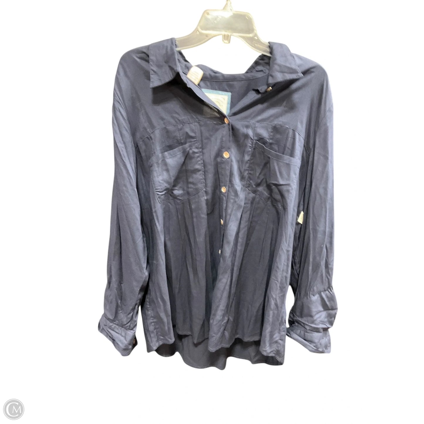 Blouse Long Sleeve By Style And Company In Navy, Size: 2x