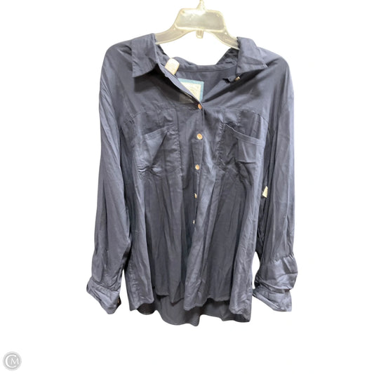 Blouse Long Sleeve By Style And Company In Navy, Size: 2x