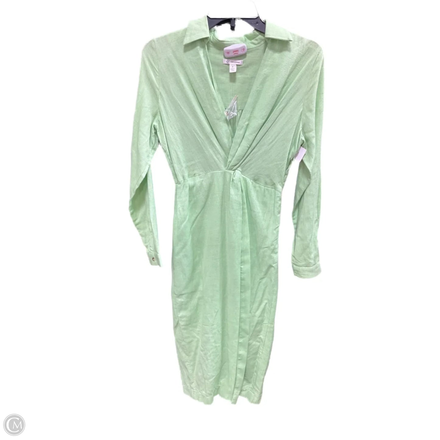 Dress Casual Midi By Versona In Green, Size: Xs