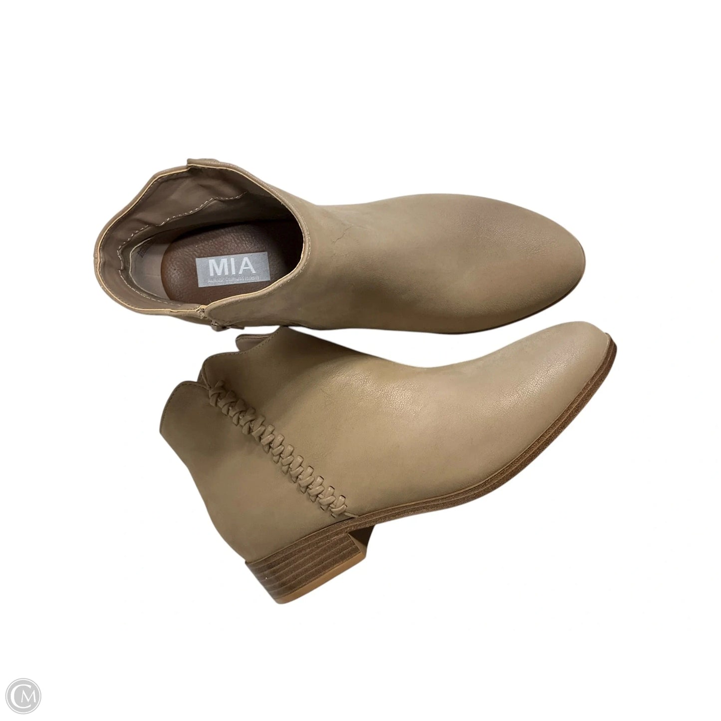 Boots Ankle Flats By Mia In Beige, Size: 9.5