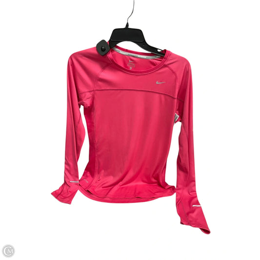 Athletic Top Long Sleeve Crewneck By Nike In Pink, Size: M