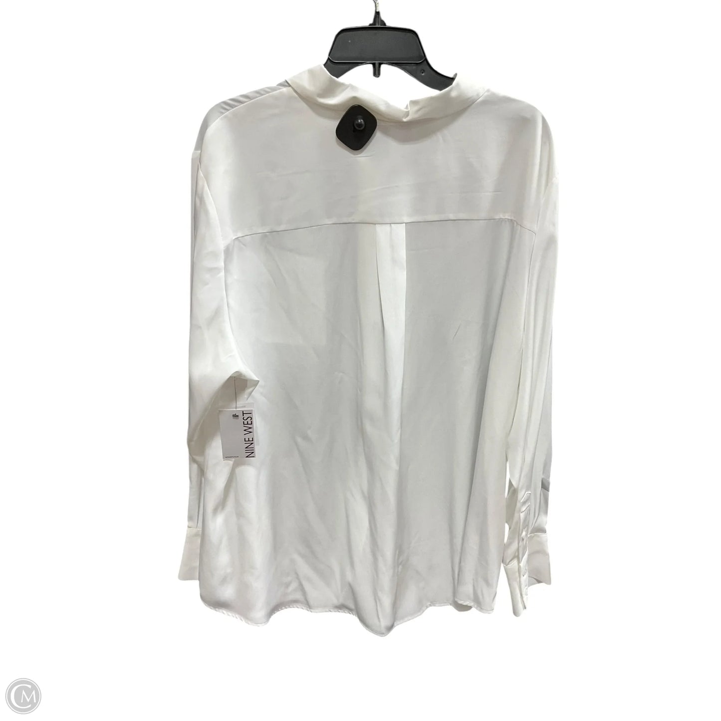 Blouse Long Sleeve By Nine West In White, Size: 2x