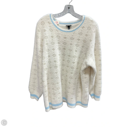Sweater By Torrid In Blue & White, Size: Xxl