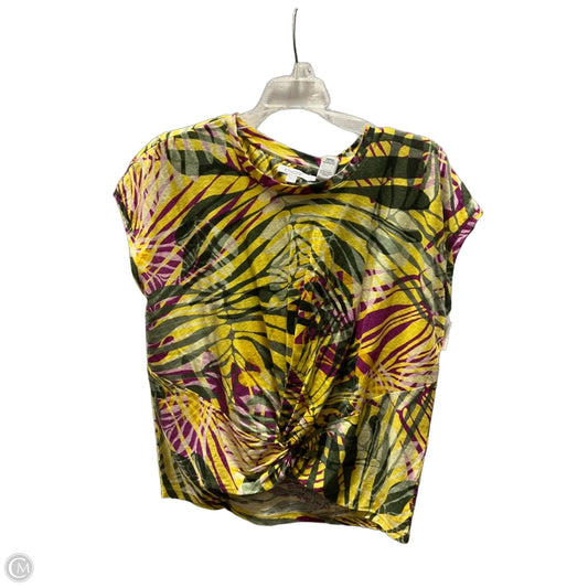 Top Sleeveless By Chicos In Green & Yellow, Size: S