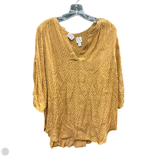 Top Long Sleeve By Worthington In Gold, Size: 0x