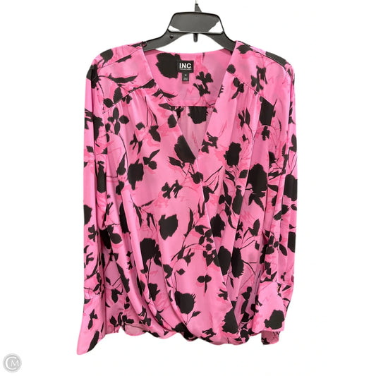 Top Long Sleeve By Inc In Pink, Size: 2x