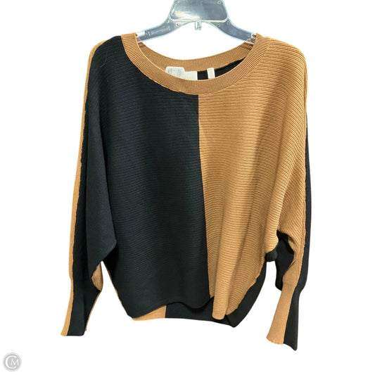 Top Long Sleeve By Cyrus In Black & Tan, Size: L