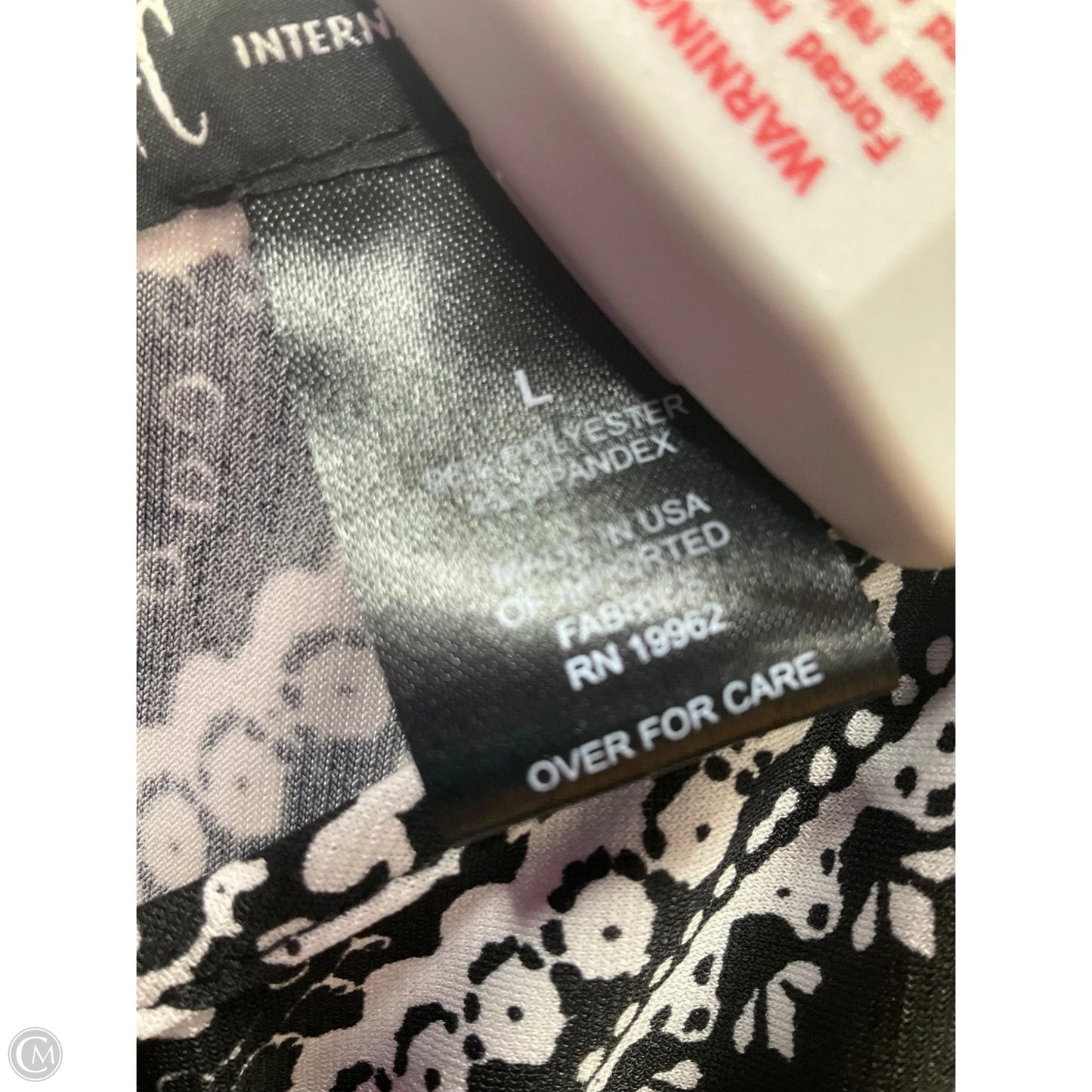 Top Long Sleeve By Inc In Black & White, Size: L